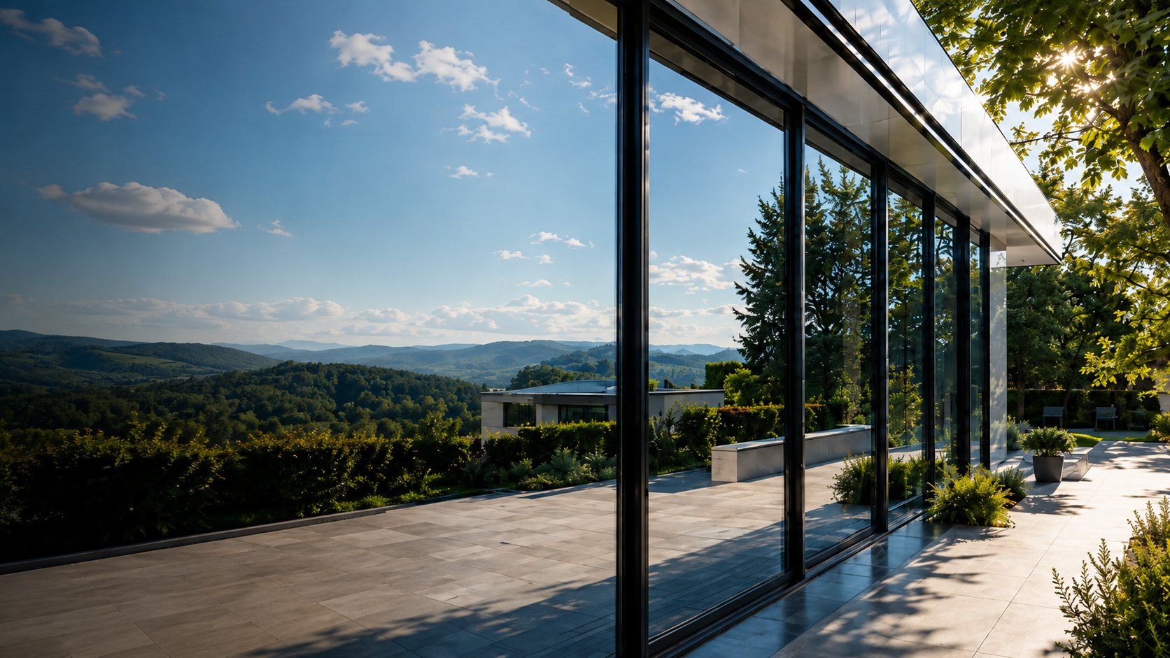 Modern glass house with professional window film, across Scotland
