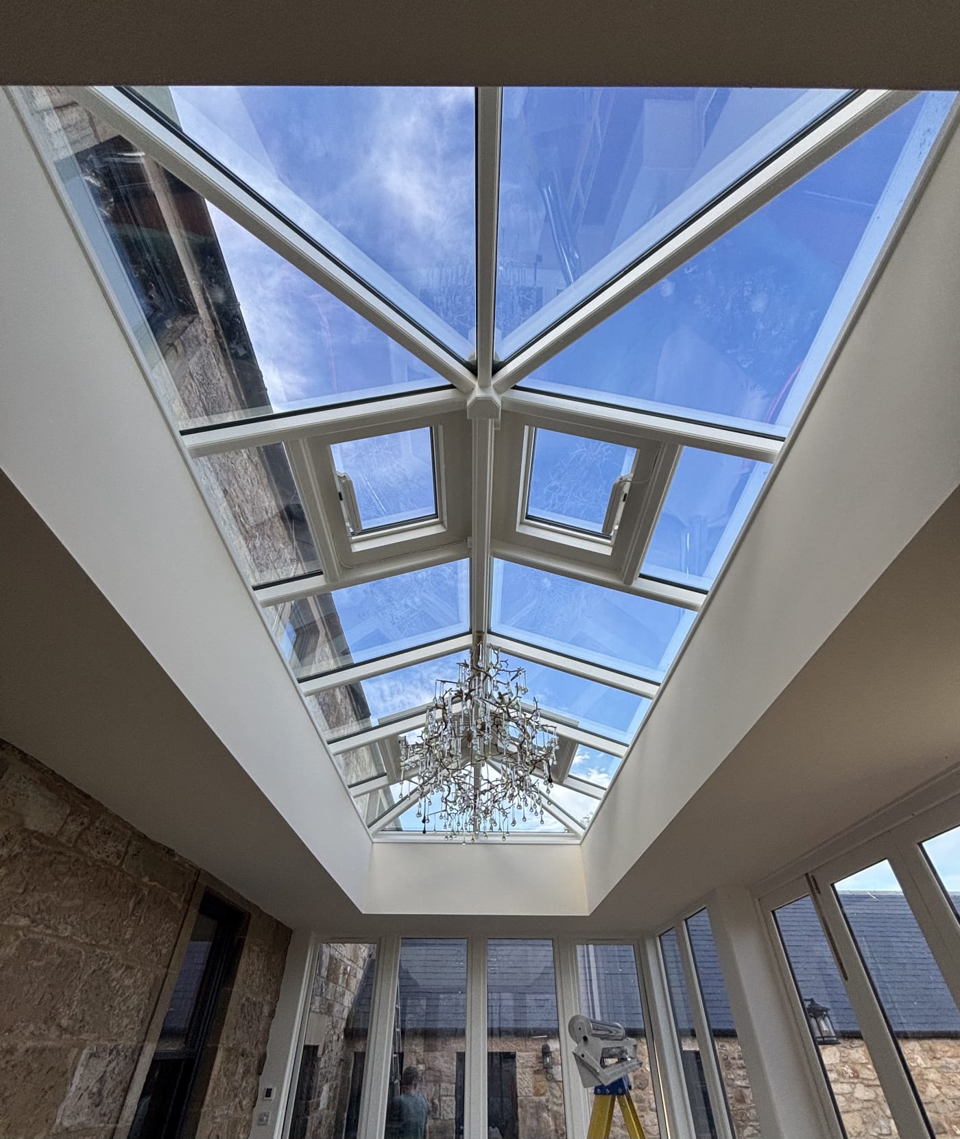 Solar control window film on an Aberdeen conservatory roof and side glazing