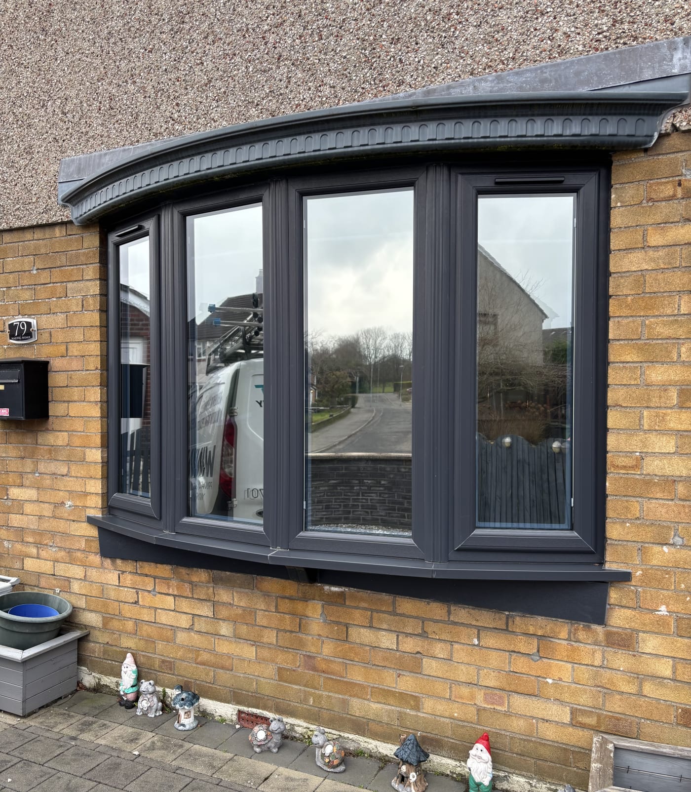 Daytime privacy window film fitted to a Glasgow West End bay window