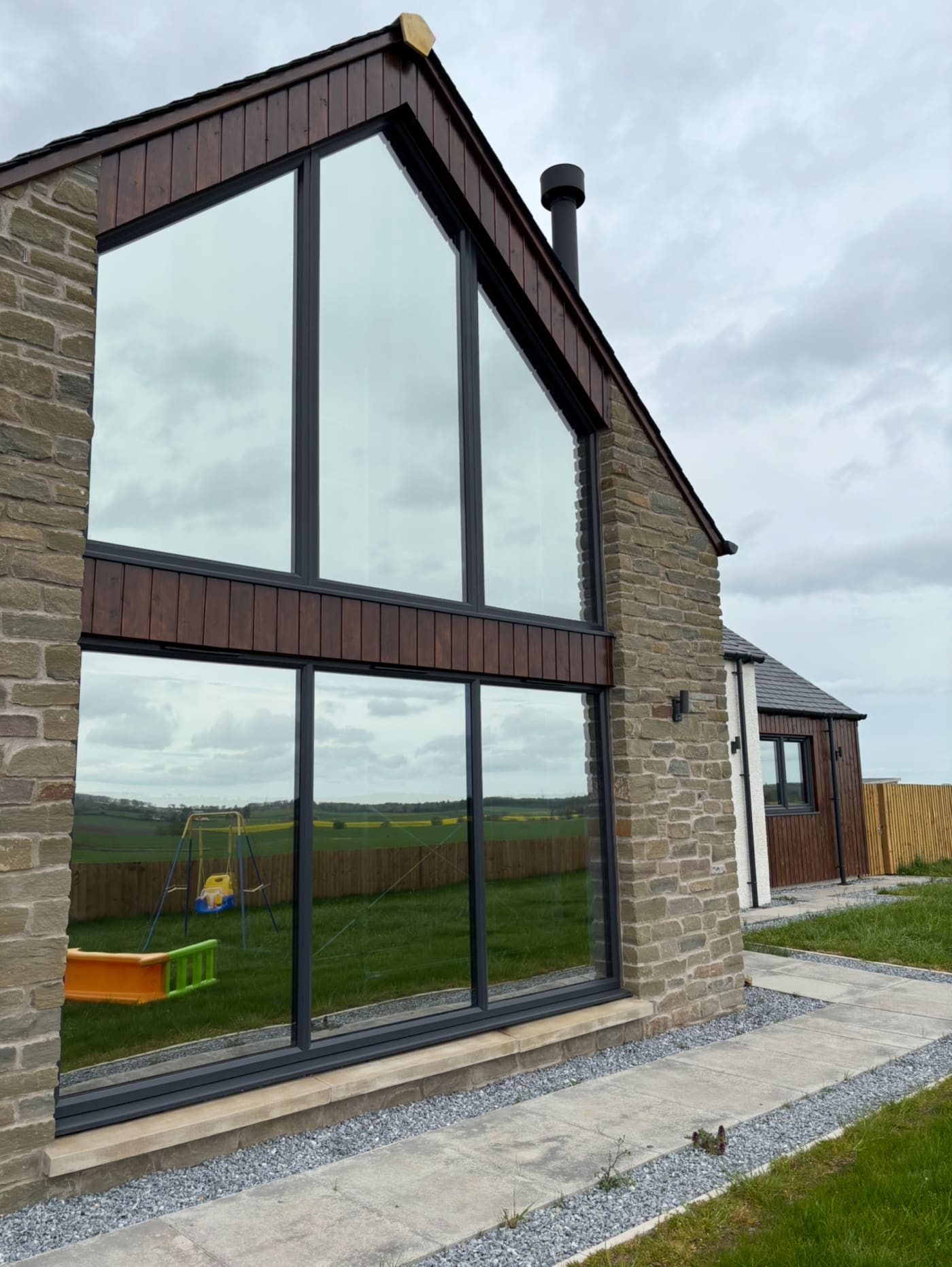 Privacy film vs Curtains installation 4 in Scotland
