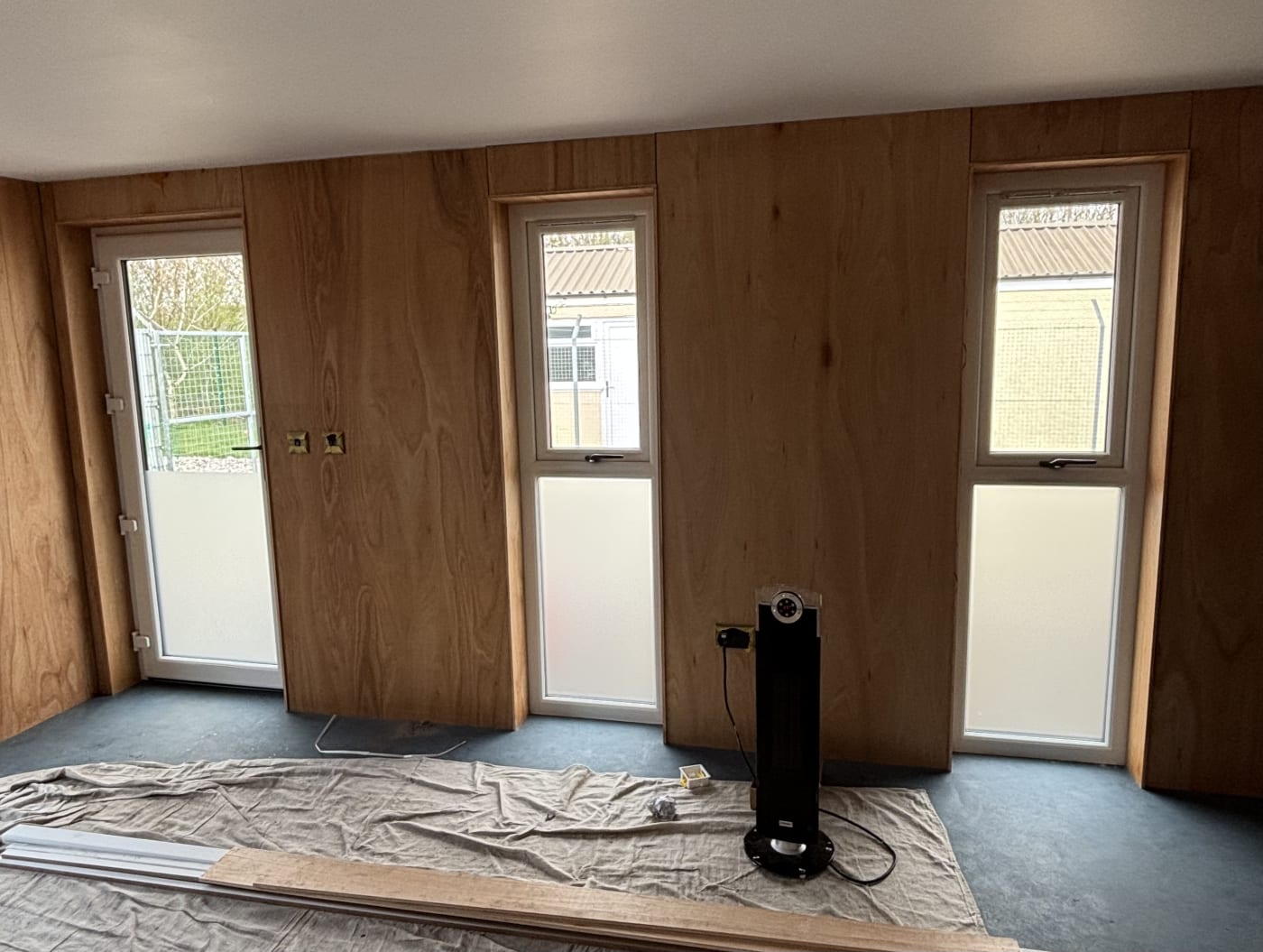 Frosted film vs Etched glass installation 4 in Scotland